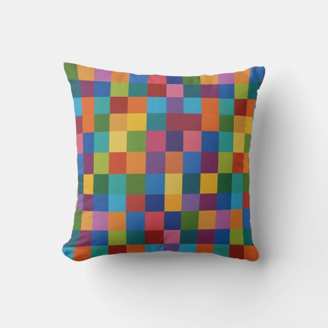 rainbow square Throw Pillow cushion (Front)