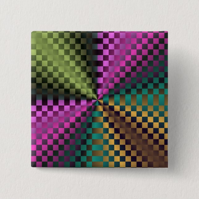 Rainbow Squares 15 Cm Square Badge (Front)