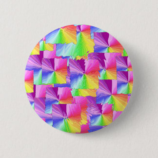 Rainbow Squares 6 Cm Round Badge
