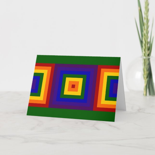 Rainbow Squares Birthday Card (Front)