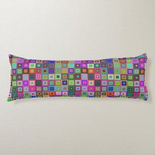 rainbow squares body pillow