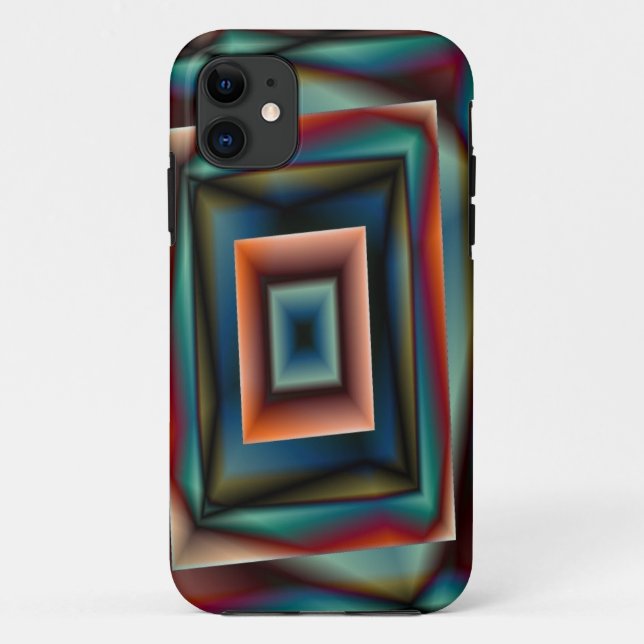 rainbow squares iphone case (Back)