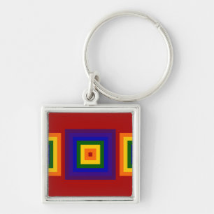 Rainbow Squares Key Ring