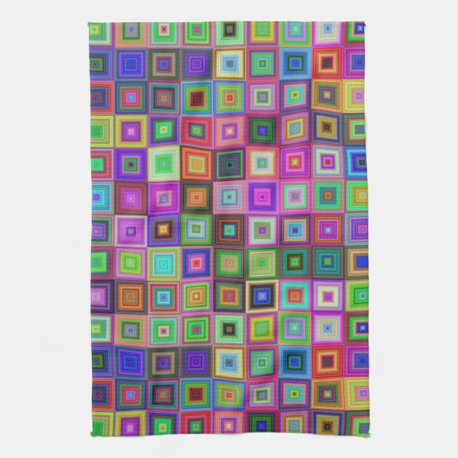 rainbow squares kitchen towel (Vertical)
