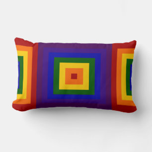 Rainbow Squares Lumbar Cushion