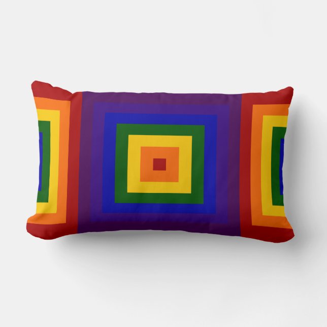 Rainbow Squares Lumbar Cushion (Front)