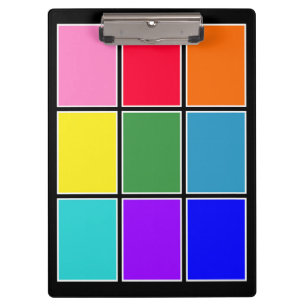 Rainbow Squares on Black Clipboard