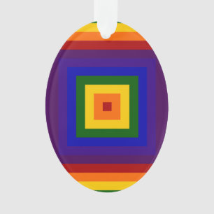 Rainbow Squares Ornament