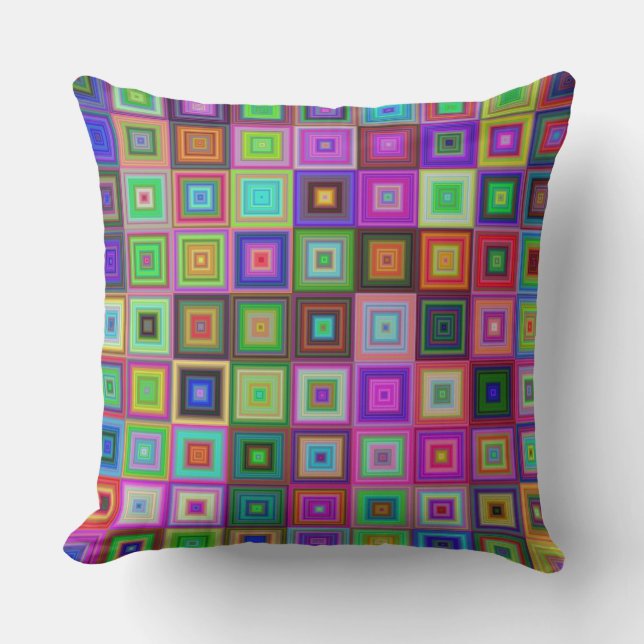 rainbow squares pillow (Front)