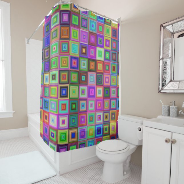 rainbow squares shower curtain (In Situ)