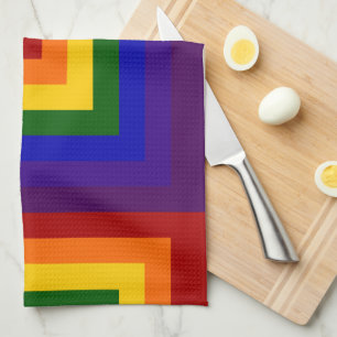 Rainbow Squares Tea Towel