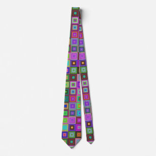 rainbow squares tie