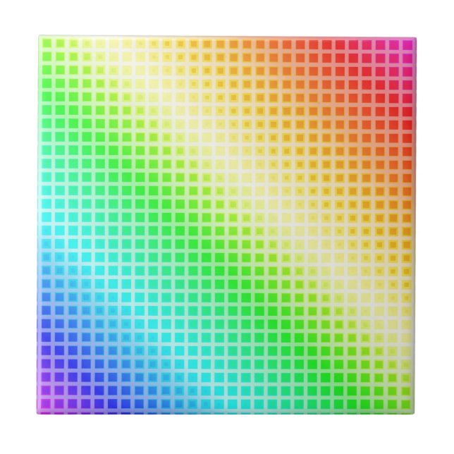 Rainbow Squares Tile (Front)