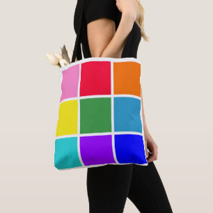 Rainbow Squares Tote Bag
