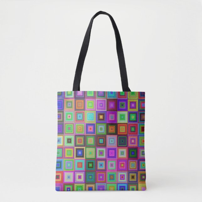 rainbow squares tote bag (Front)