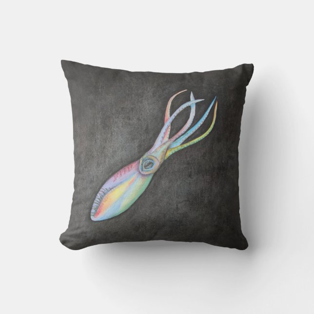 Rainbow Squid Pillow (Front)