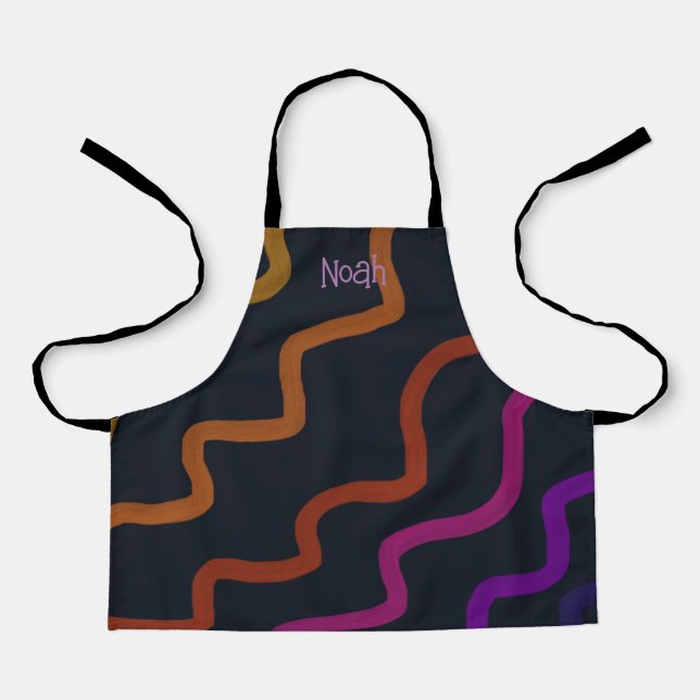 Rainbow Squiggle Apron (Front)