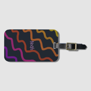 Rainbow Squiggle Luggage Tag