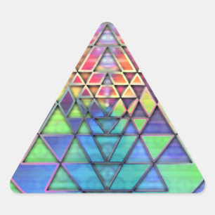 Rainbow Sri Yantra for Love & Wealth Triangle Sticker