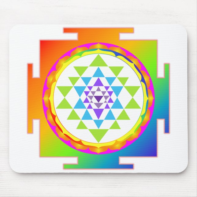 Rainbow Sri Yantra Mouse Mat (Front)