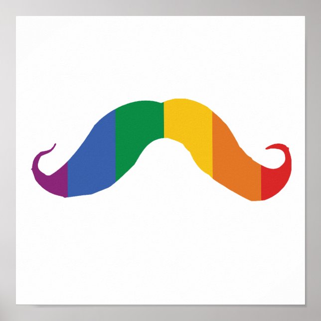 Rainbow Stache .png Poster (Front)