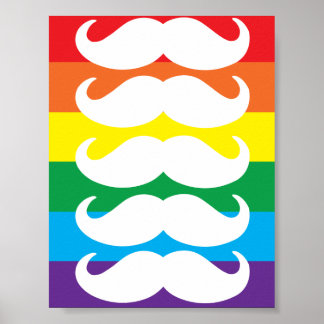 Rainbow Stache Poster
