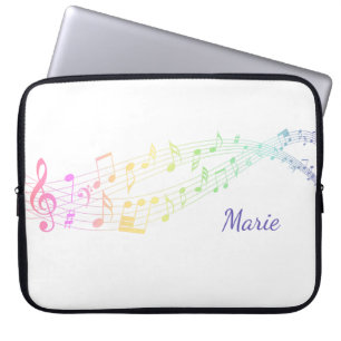 Rainbow Staff Music Note Slim Laptop Sleeve