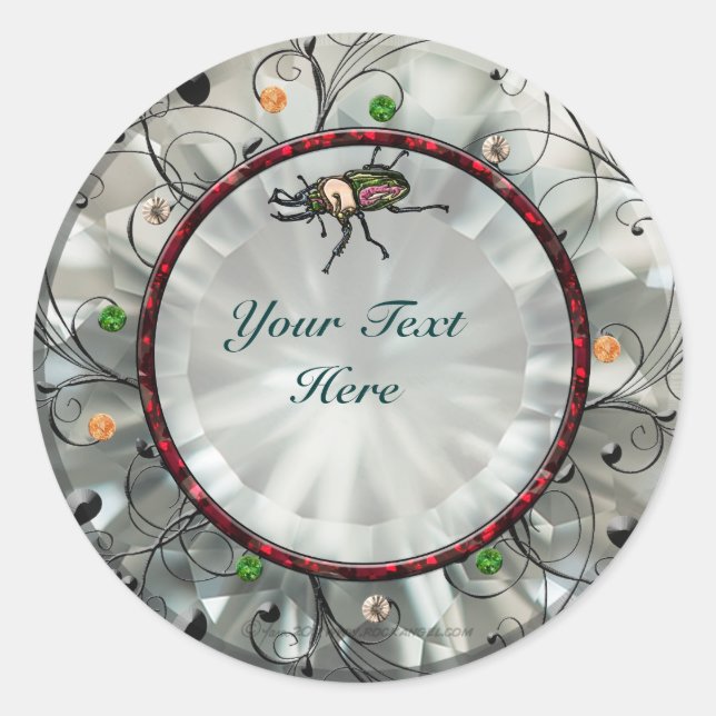 Rainbow Stag Beetle Classic Round Sticker (Front)