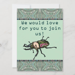 Rainbow Stag Beetle Invitation