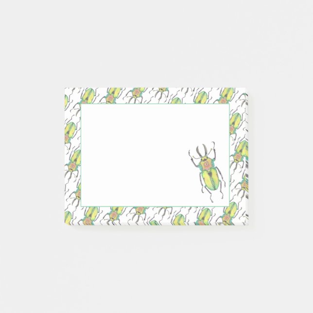 Rainbow Stag Beetle Love Bug Post-it Notes (Front)