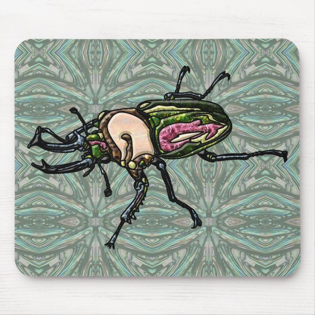 Rainbow Stag Beetle Mouse Mat (Front)