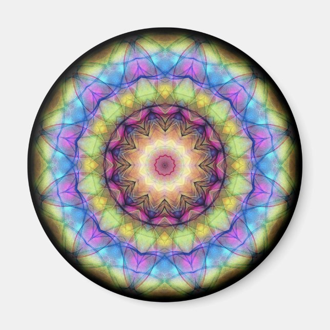 Rainbow stained Glass Magnet (Front)