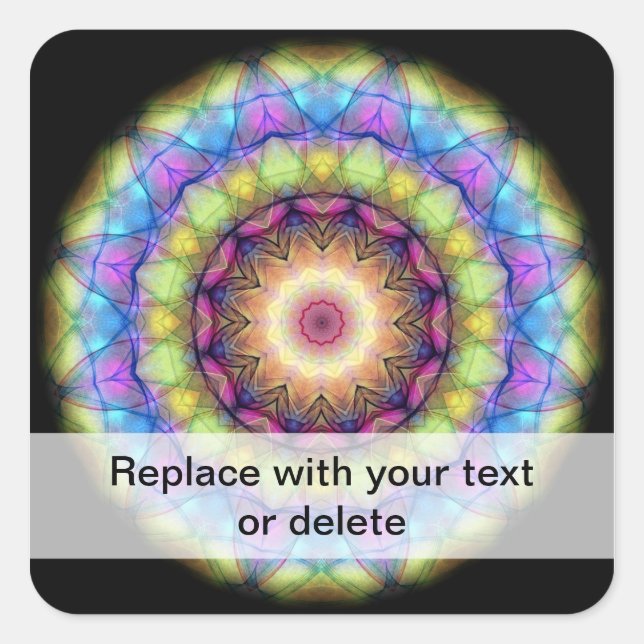 Rainbow stained Glass Square Sticker (Front)