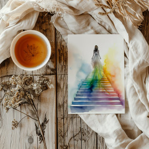Rainbow Stairs Woman Coming Out Invitation