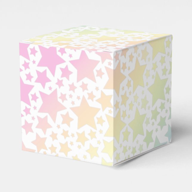 Rainbow Star Baby Shower Favour Box (Front Side)