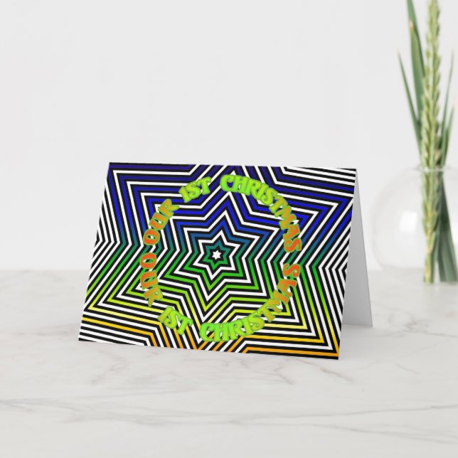 Rainbow Star First Christmas Holiday Greeting (Front)