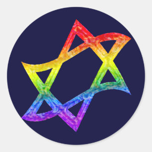 Rainbow Star of David Stickers