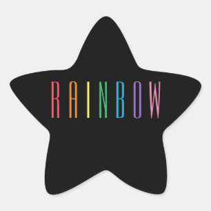 RAINBOW Star Stickers / Black