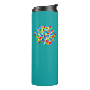 Rainbow star teal thermal tumbler