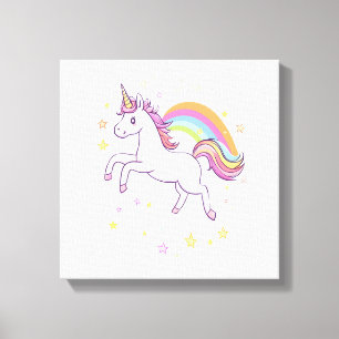 Rainbow Star Unicorn (1) Canvas Print