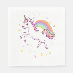 Rainbow Star Unicorn (1) Napkin