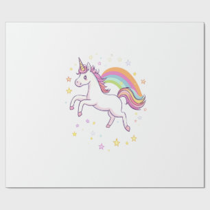 Rainbow Star Unicorn (1) Wrapping Paper