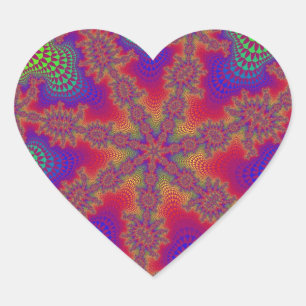 Rainbow Starburst Heart Sticker
