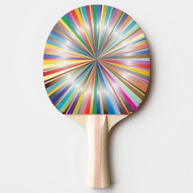 Rainbow Starburst Ping Pong Paddle (Front)
