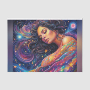 Rainbow Starry Night Sky Cosmic Goddess Decoupage  Tissue Paper