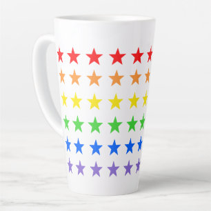 Rainbow starry sky latte mug