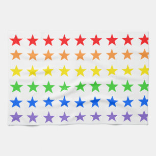 Rainbow starry sky  tea towel