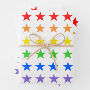 Rainbow starry sky wrapping paper sheet