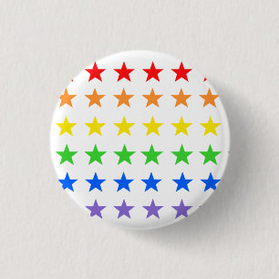 Rainbow stars 3 cm round badge