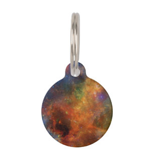 Rainbow Stars and Galaxies Pet Tag